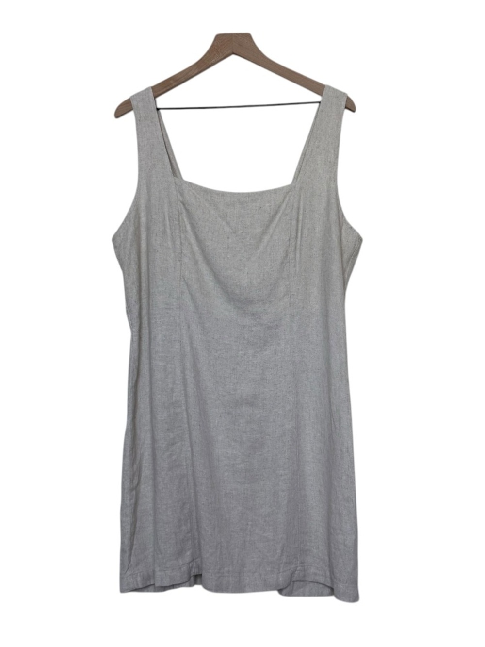 Old Navy Size XL Linen Sleeveless Smocked Back Sundress Tan Vacation Coastal